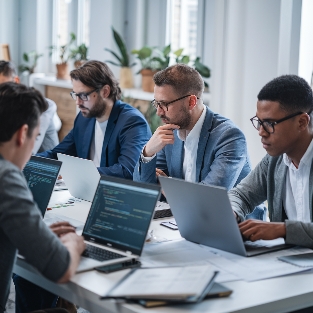 Équipe d'informaticiens réalisant un audit de sécurité.