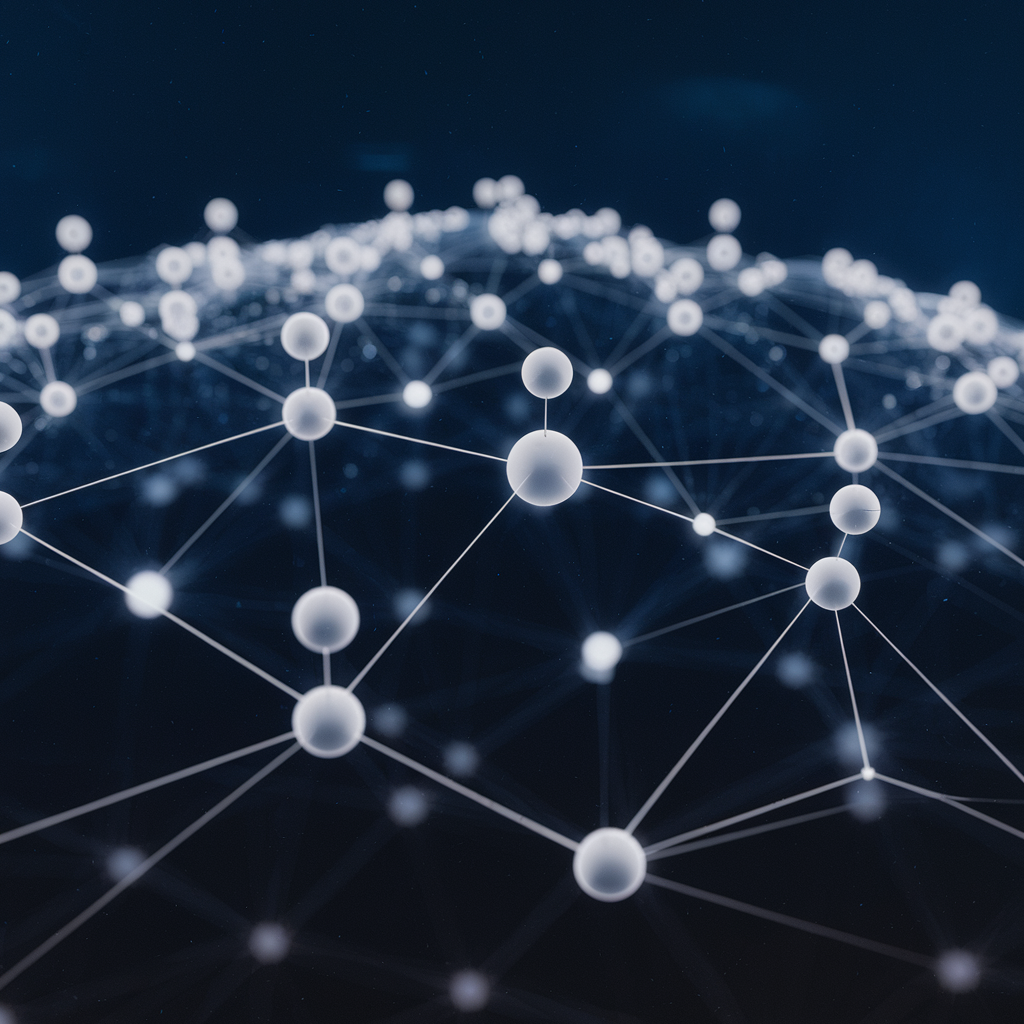Réseau numérique avec des nœuds représentant des agents IA vulnérables aux cyberattaques