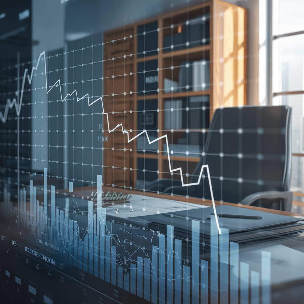 Graphique financier montrant l'impact économique des cyberattaques.