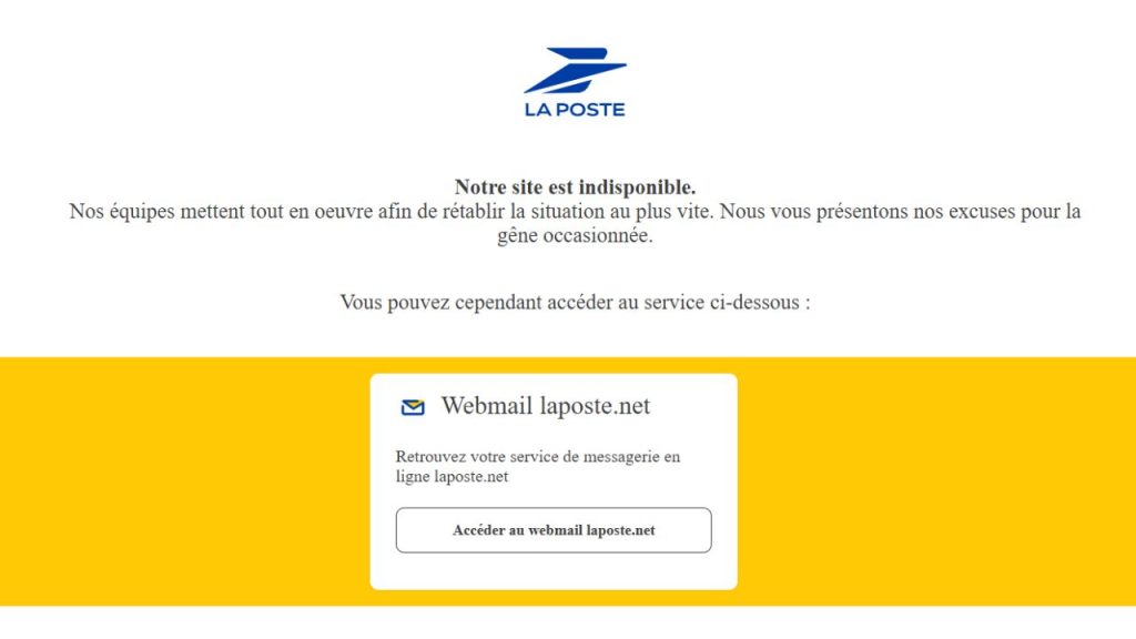 Notre site est indisponible. Nos équipes mettent tout en oeuvre afin de rétablir la situation au plus vite. Nous vous présentons nos excuses pour la gêne occasionnée.