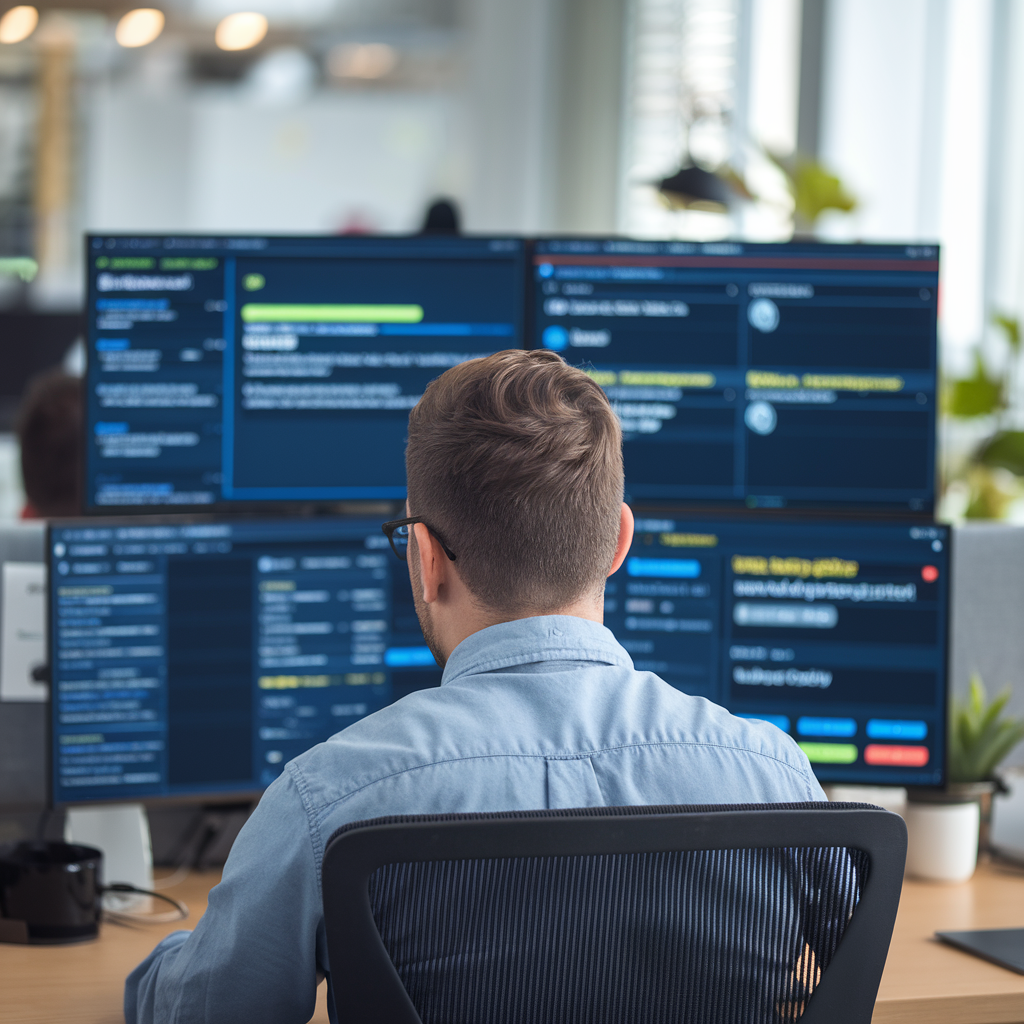 Expert en cybersécurité surveillant les mesures de protection