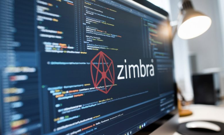 Alerte de sécurité Zimbra sur un écran d'ordinateur