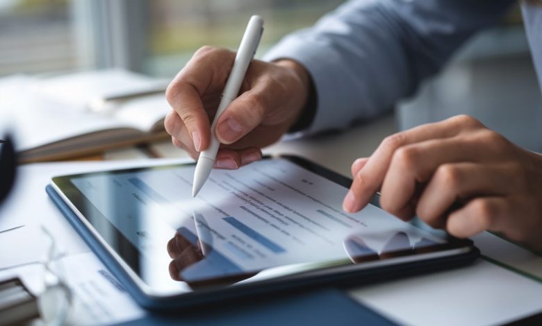 Processus de signature numérique sur une tablette en milieu professionnel
