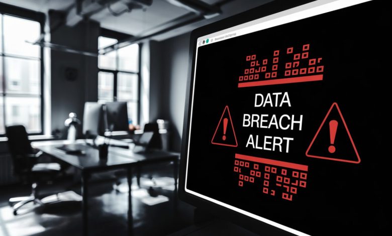 Écran d'ordinateur montrant des signaux d'alerte de fuite de données