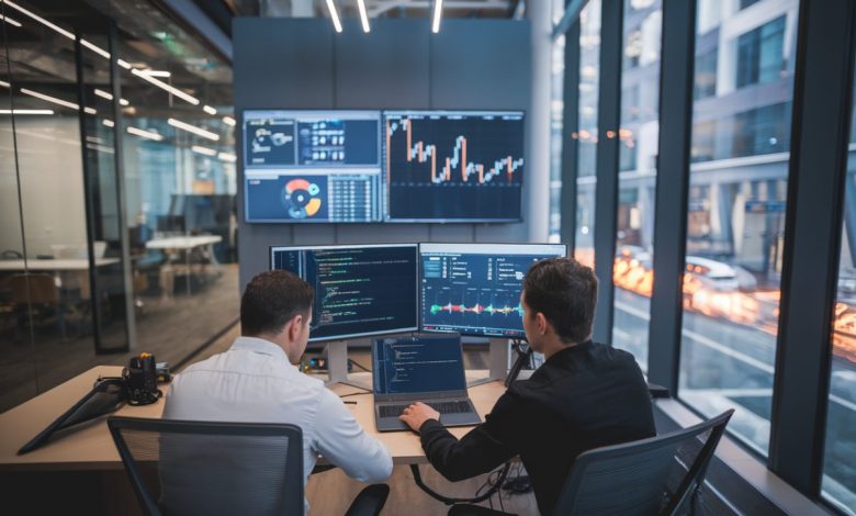 Analystes enquêtant sur une attaque supply chain npm en open space.